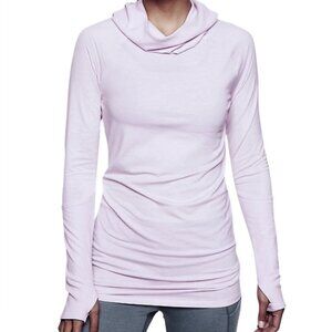 Athleta Essence Tunic Hoodie Lilac Purple XS Longline Thumbhole Cozy Lounge